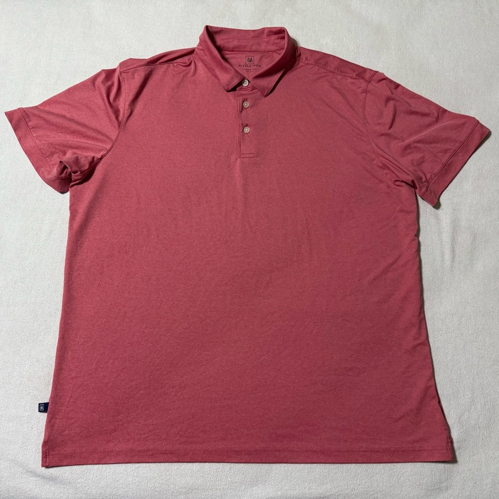 Mizzen Main Polo Shirt Mens XL Red Performance Golf Stretch 1KS-0638